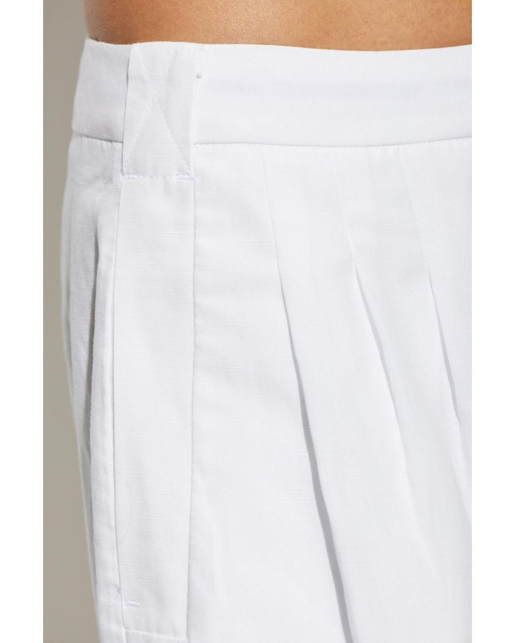 Rag & Bone White Pleated Shorts