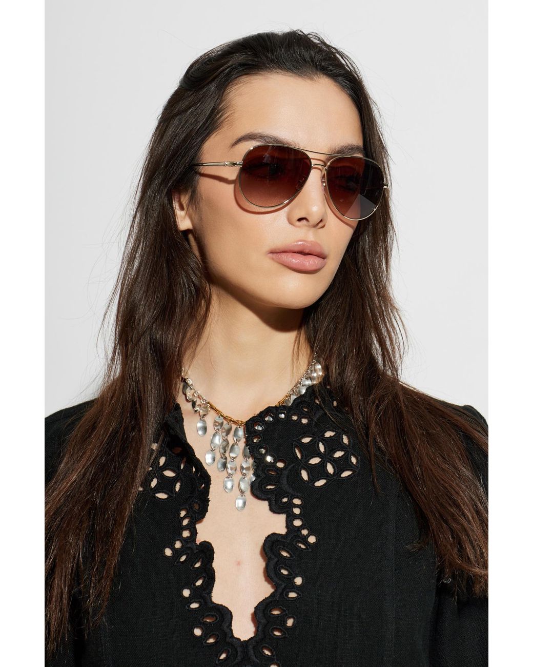 Tory Burch Metallic Sonnenbrille, Damen