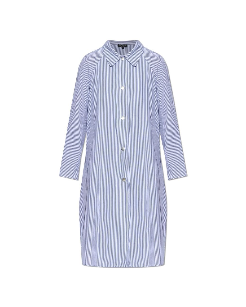 Rag & Bone Blue Cotton Coat With Striped Pattern