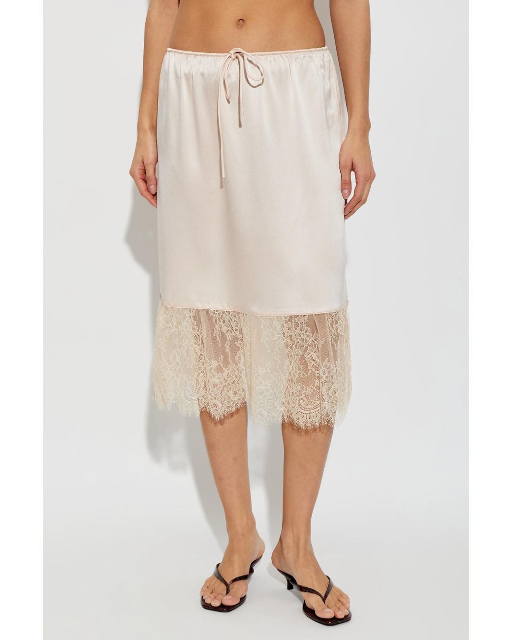 Posse White Silk Skirt 'Blake'