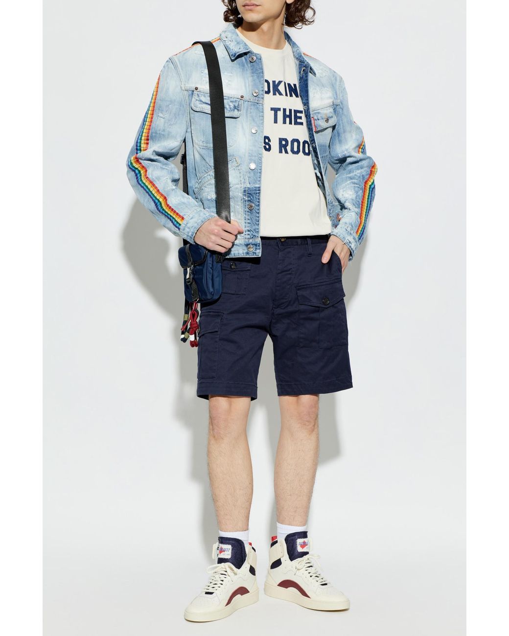 DSquared² Blue Denim Jacket With Vintage Effect for men