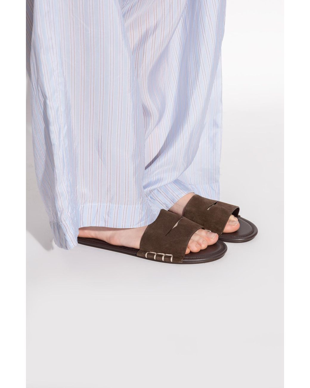 J.W. Anderson White Suede Slides