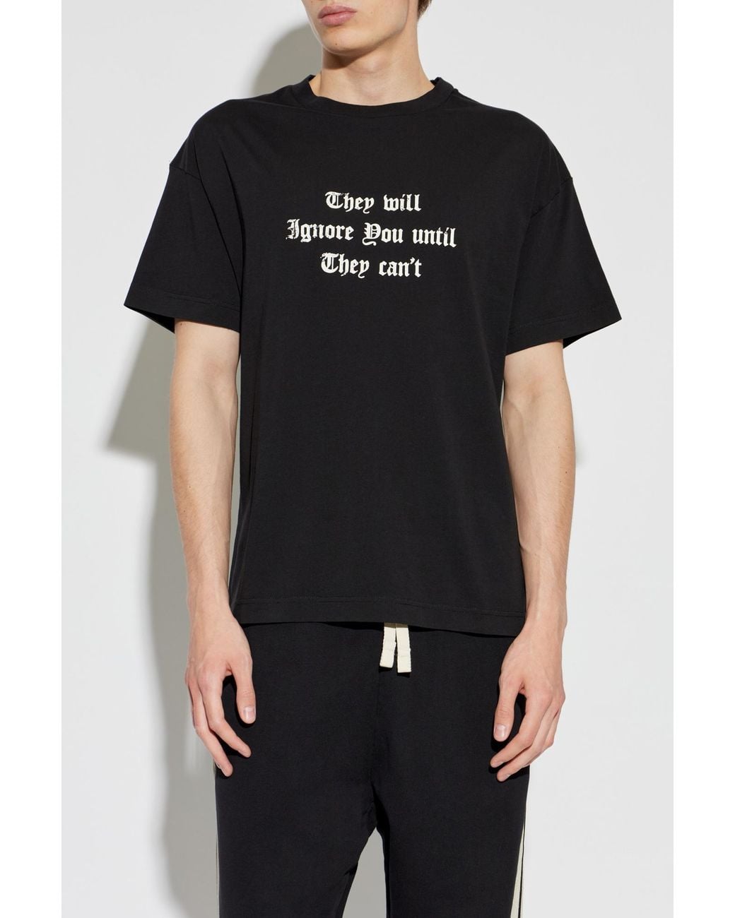 Palm Angels Black T-Shirt With Print for men
