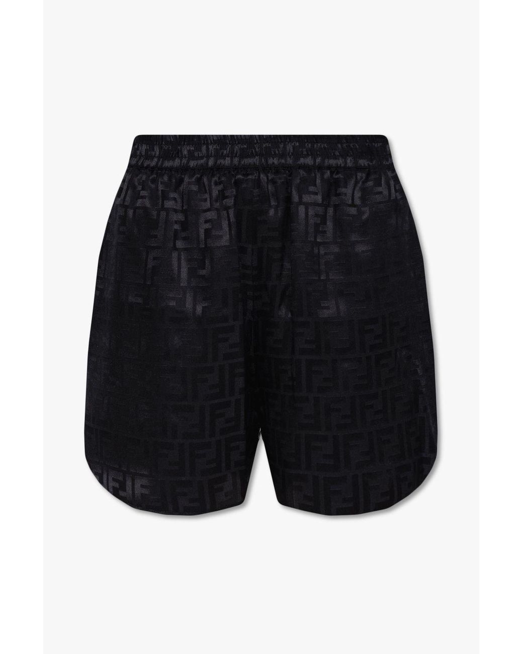 Fendi Silk Shorts in Black | Lyst