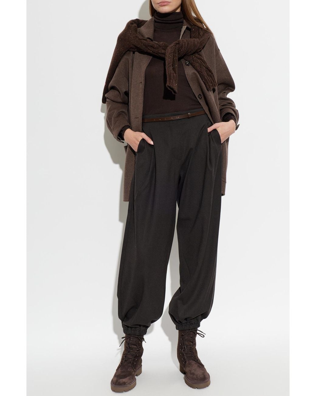 Max Mara Black Wool Trousers 'Pergola'