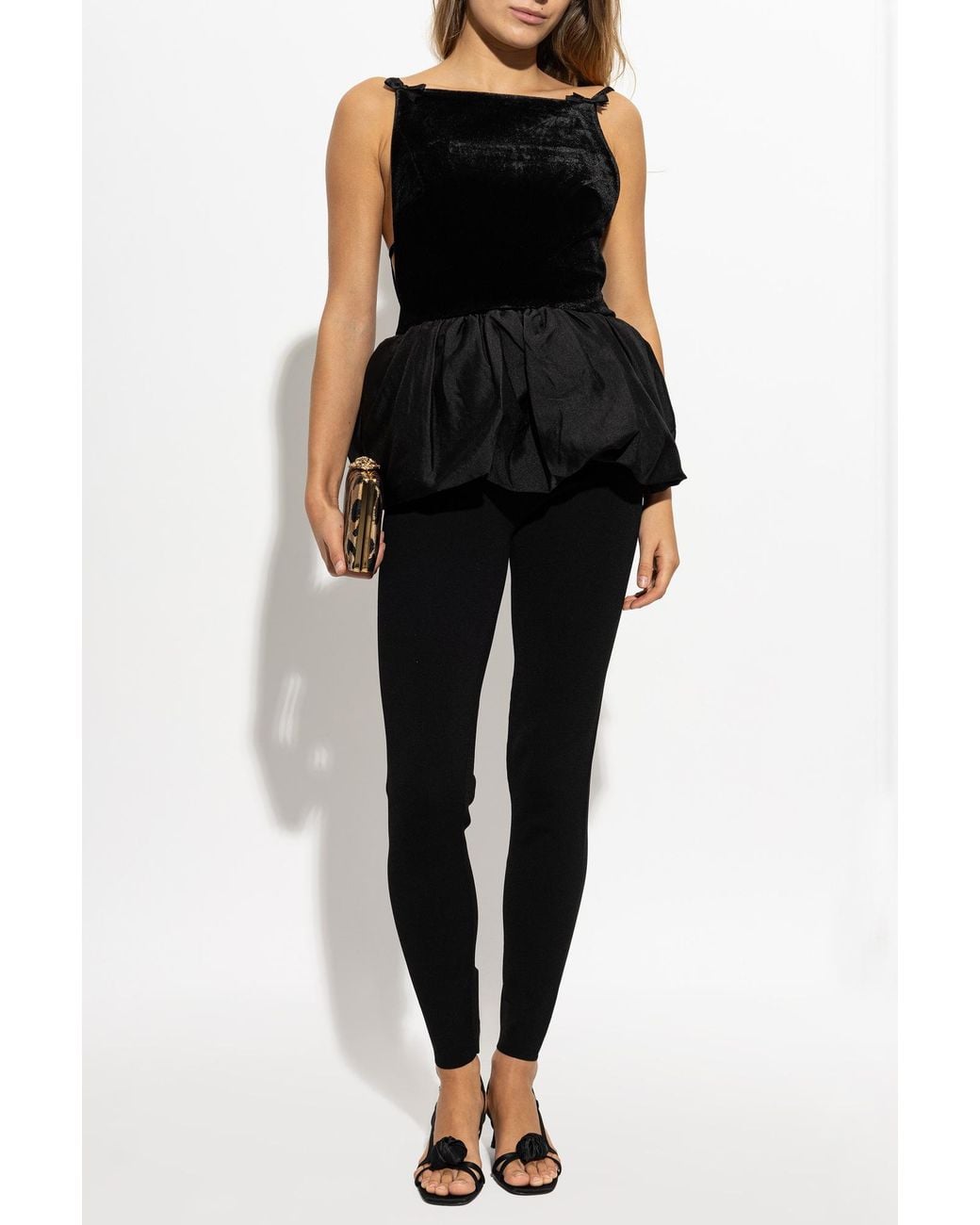 Self-Portrait Black Leggings With Belt