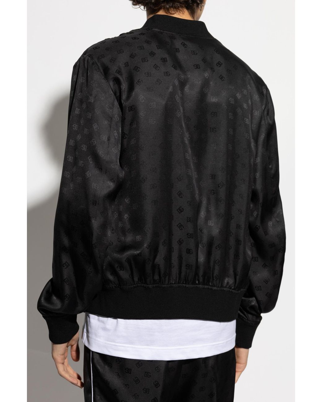 Dolce & Gabbana Black Silk Bomber Jacket for men
