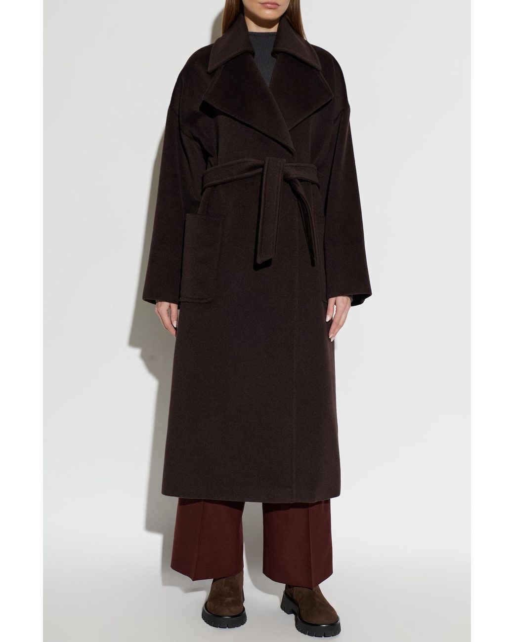 Max Mara Black Wool Coat 'Panda'