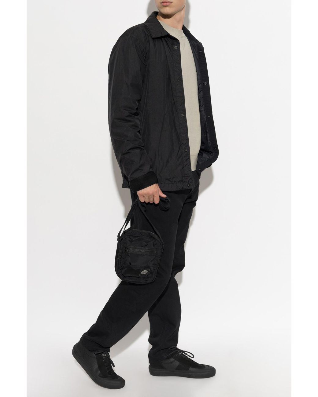 Stone Island Black Light Jacket With Collar for men