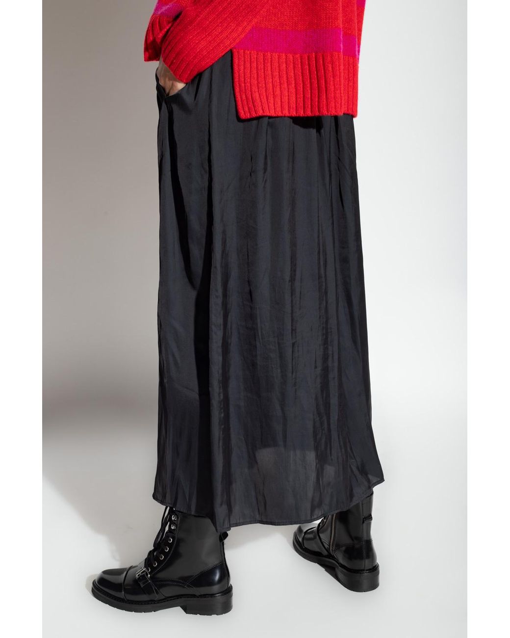 Zadig & Voltaire 'jade' Satin Skirt in Black | Lyst