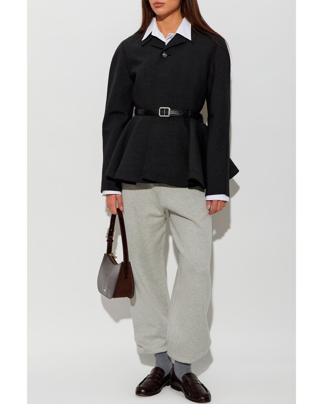AMI Black Wool Jacket With Open Lapels