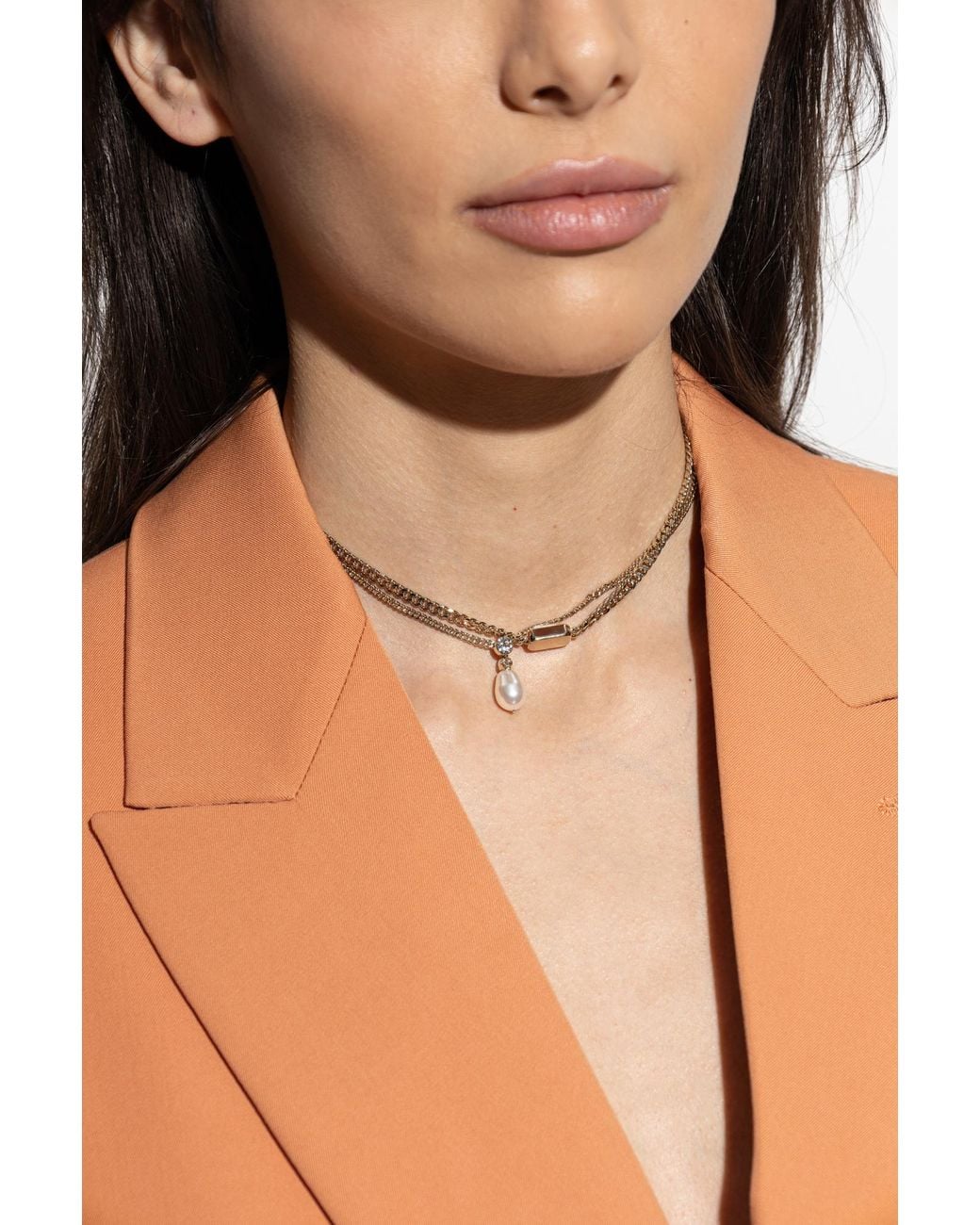 McQueen Metallic Brass Necklace