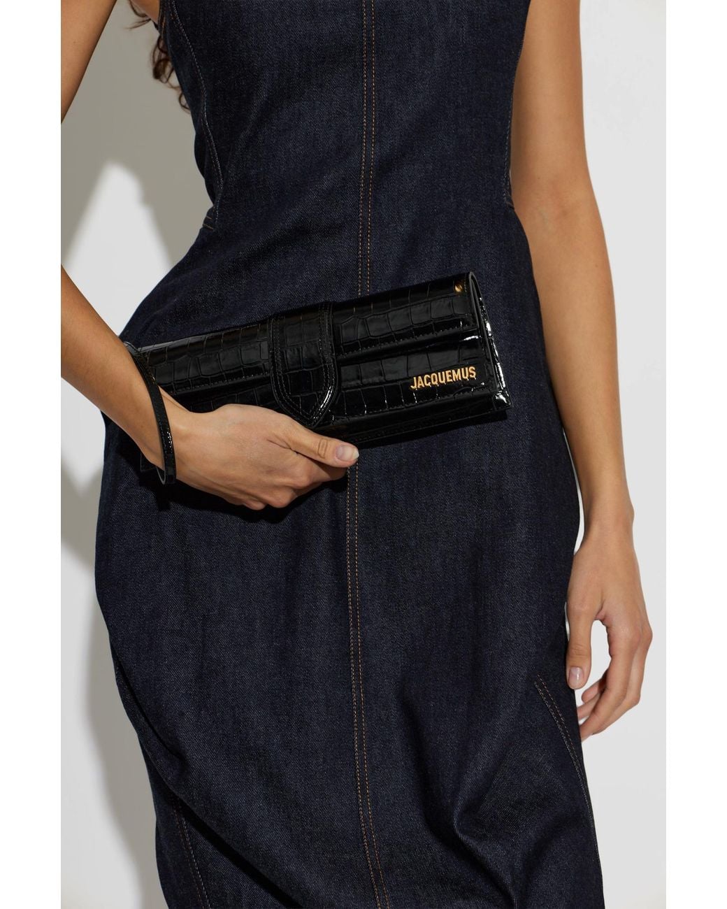 Jacquemus Black 'La Pochette Bambino' Leather Clutch