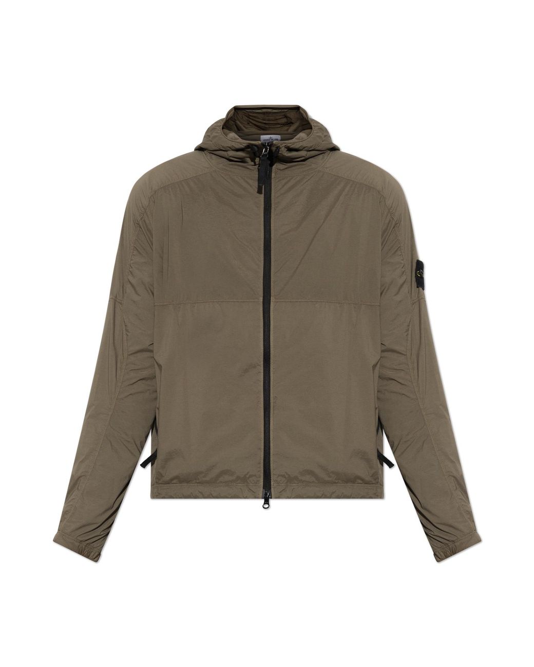 Stone Island Brown Jacket With Logo Patch for men