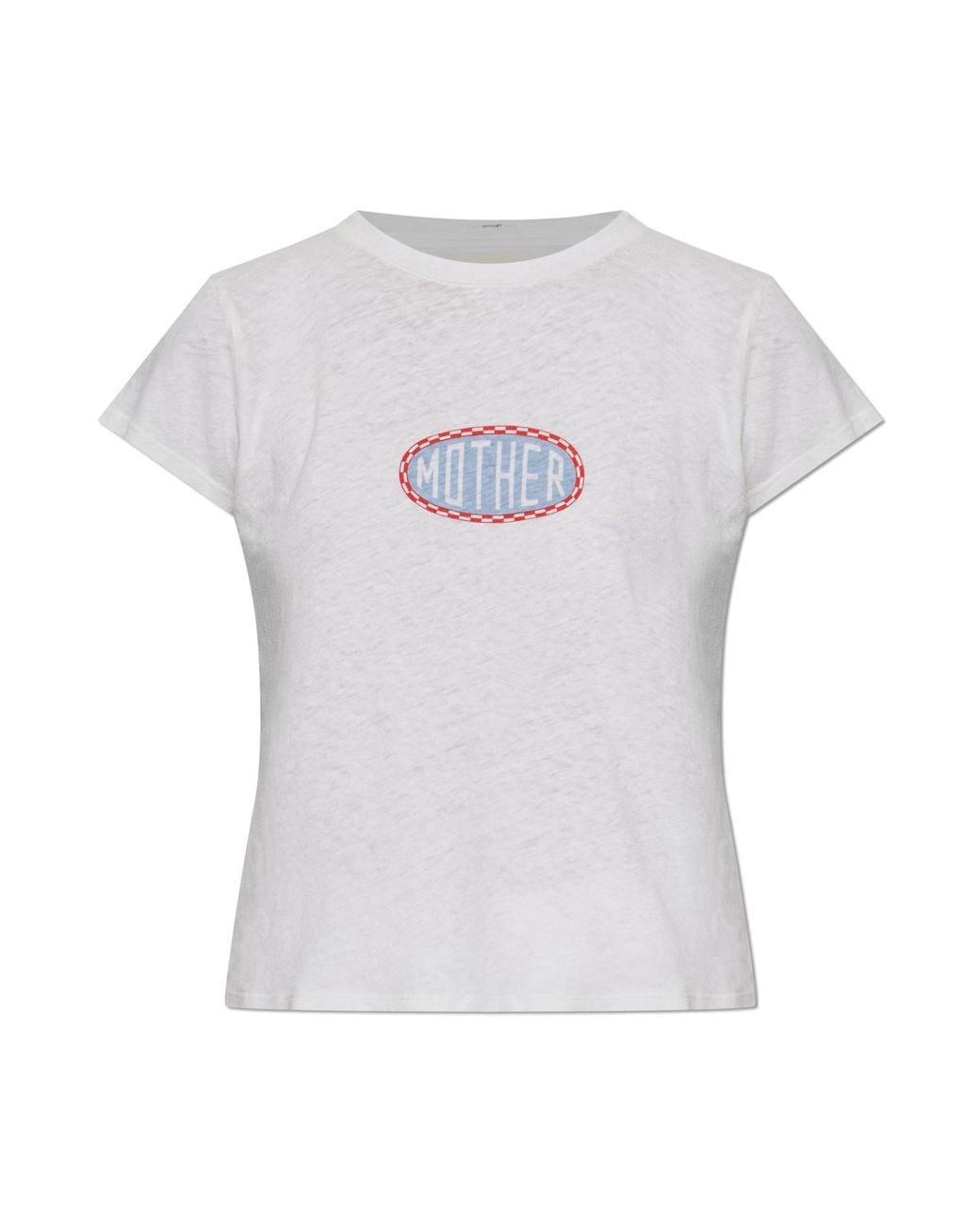 Mother White Cotton T-Shirt 'The Lil Sinful'