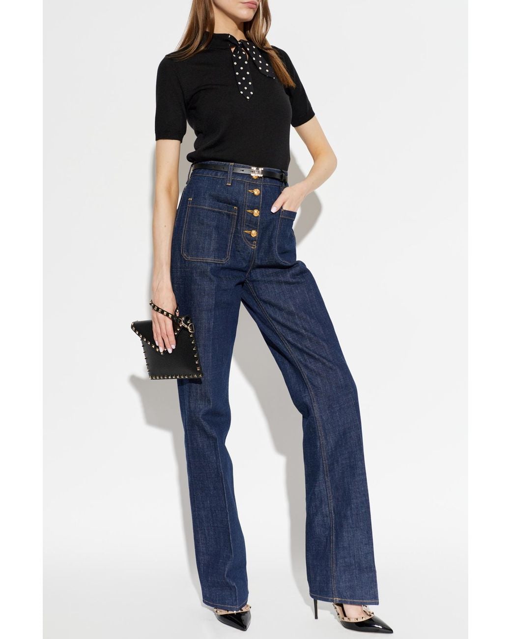 Valentino Garavani Black Top With Decorative Tie
