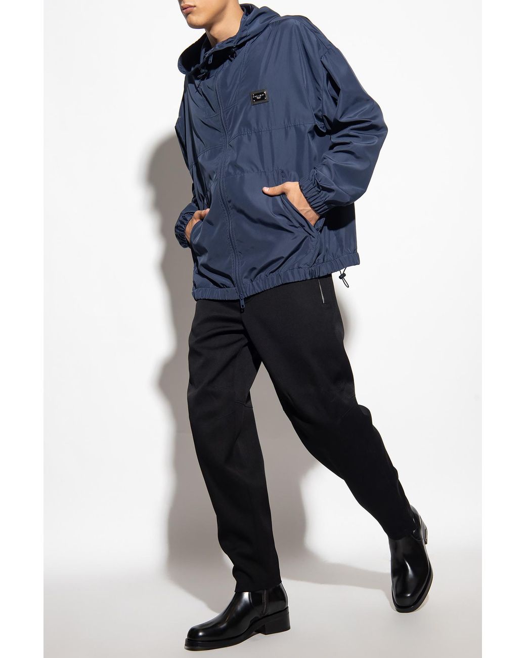 Dolce & Gabbana Blue Nylon Windbreaker Jacket For for men