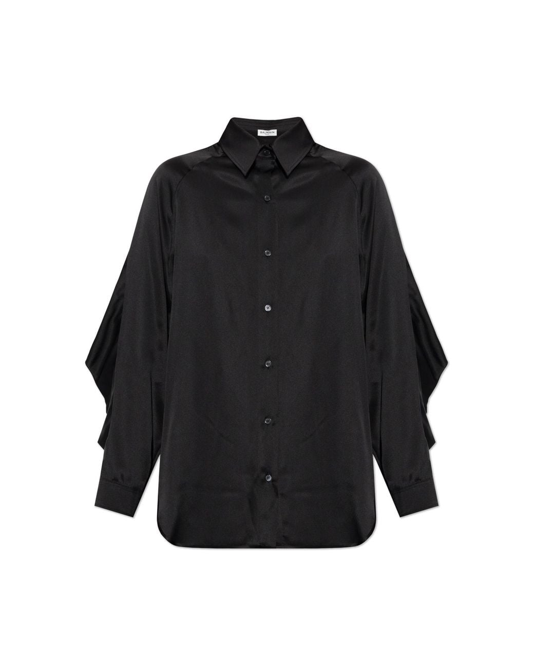 Balmain Black Oversized Silk Shirt