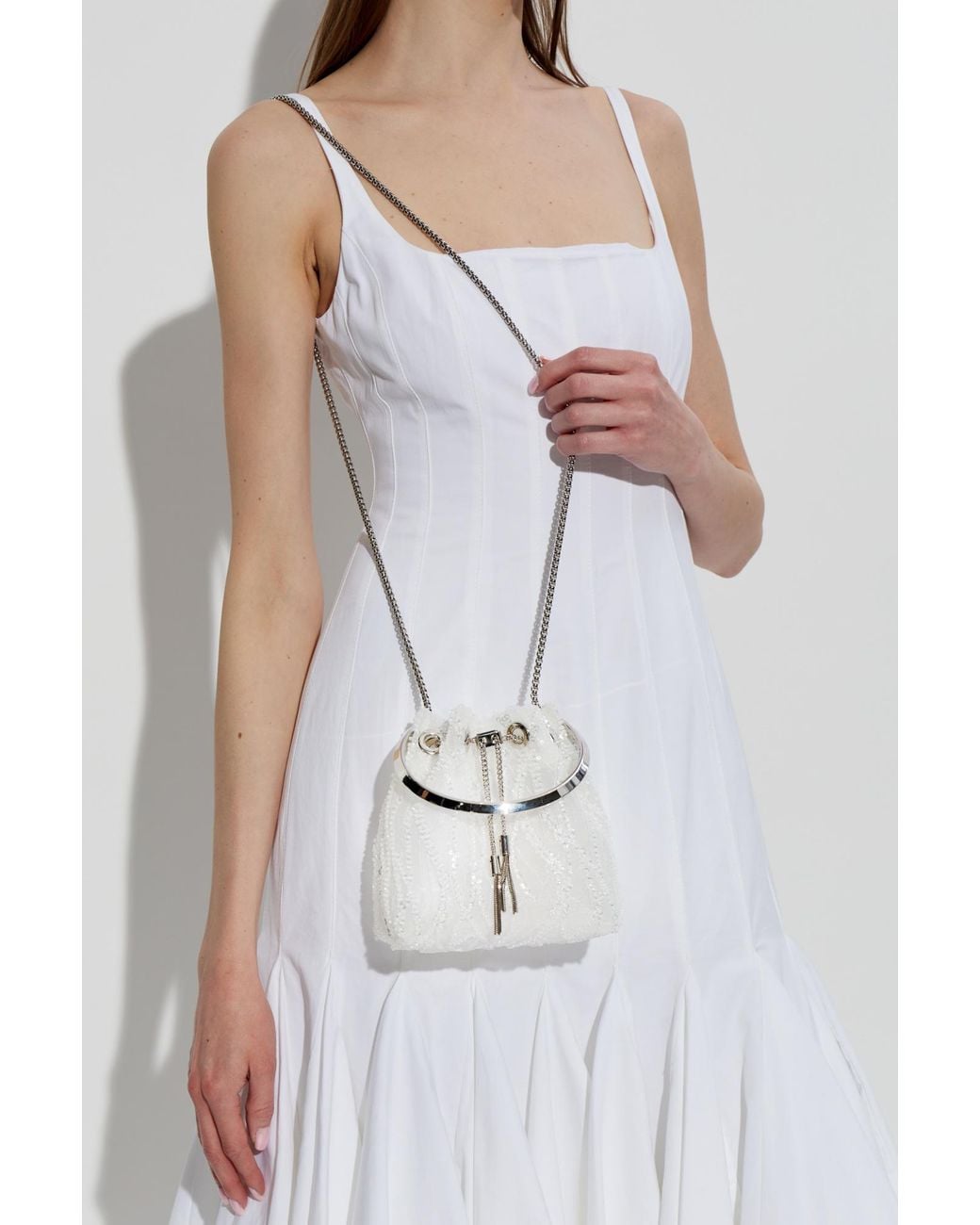 Jimmy Choo White 'Bon Bon' Handbag