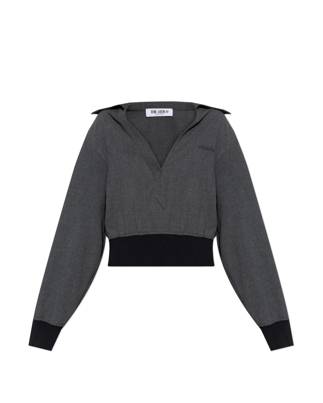 The Attico Black Sweatshirt With Collar