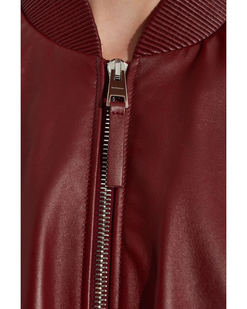 Givenchy Blue 'Bomber' Leather Jacket