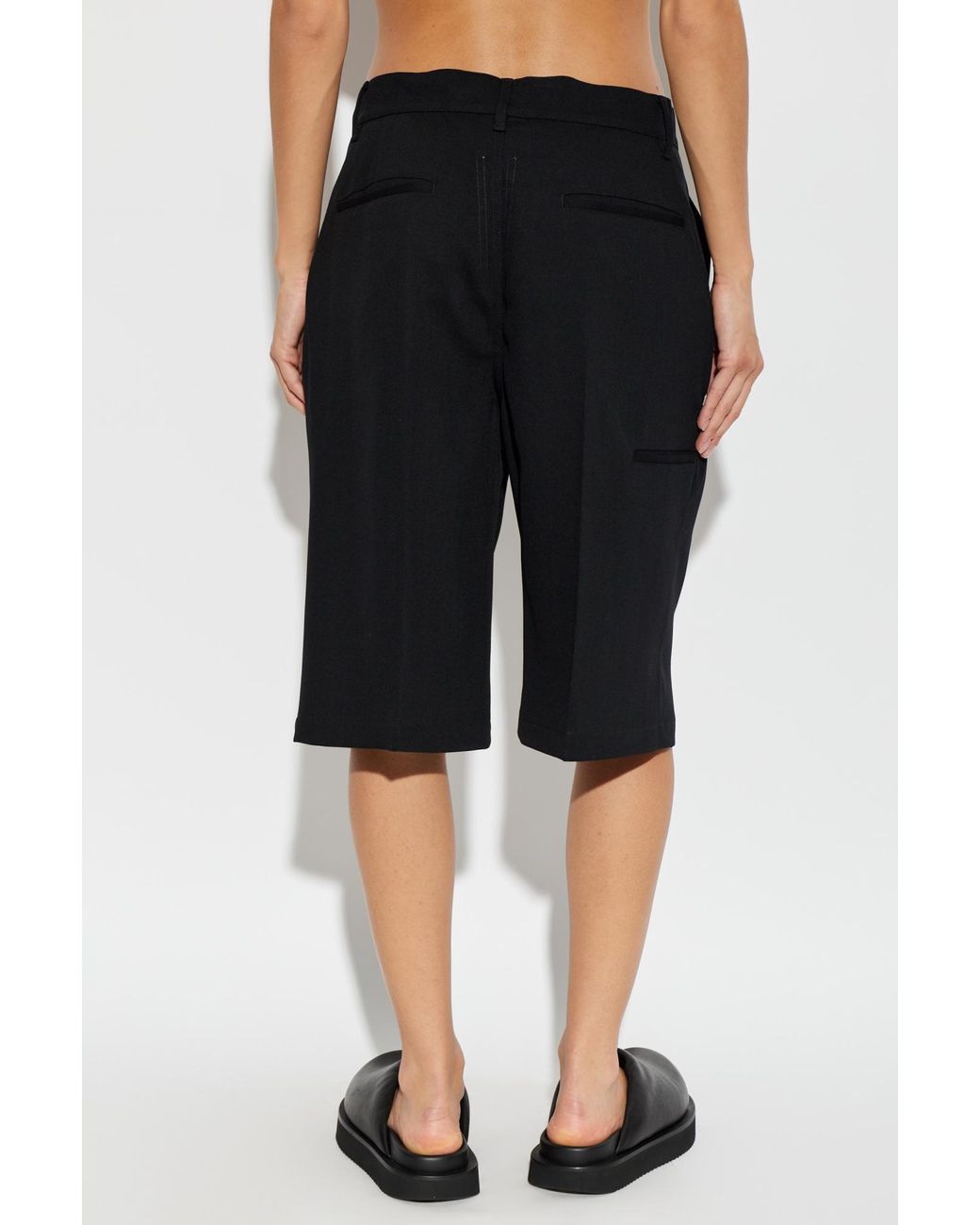 Rick Owens Black Wool Shorts