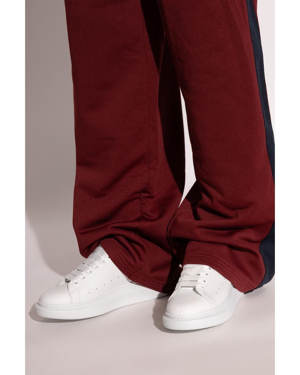 McQueen White Leather Sports Shoes With Logo for men
