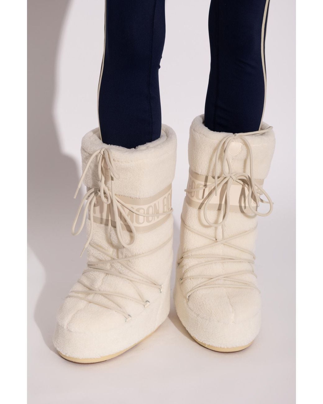Moon Boot White Snow Boots 'Mb Icon Fleece'