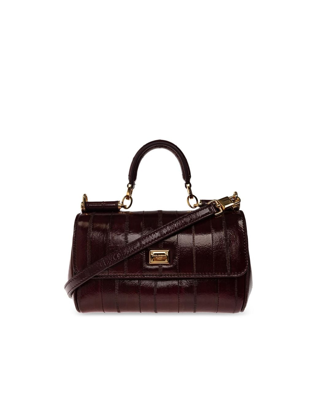 Dolce & Gabbana Brown Leather Handbag 'My Sicily'
