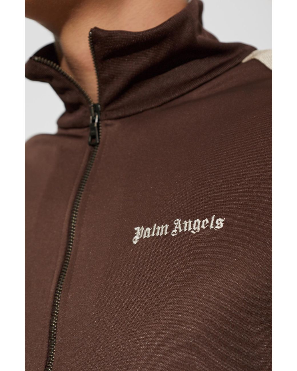 Palm Angels Brown Sweatshirt With Logo for men
