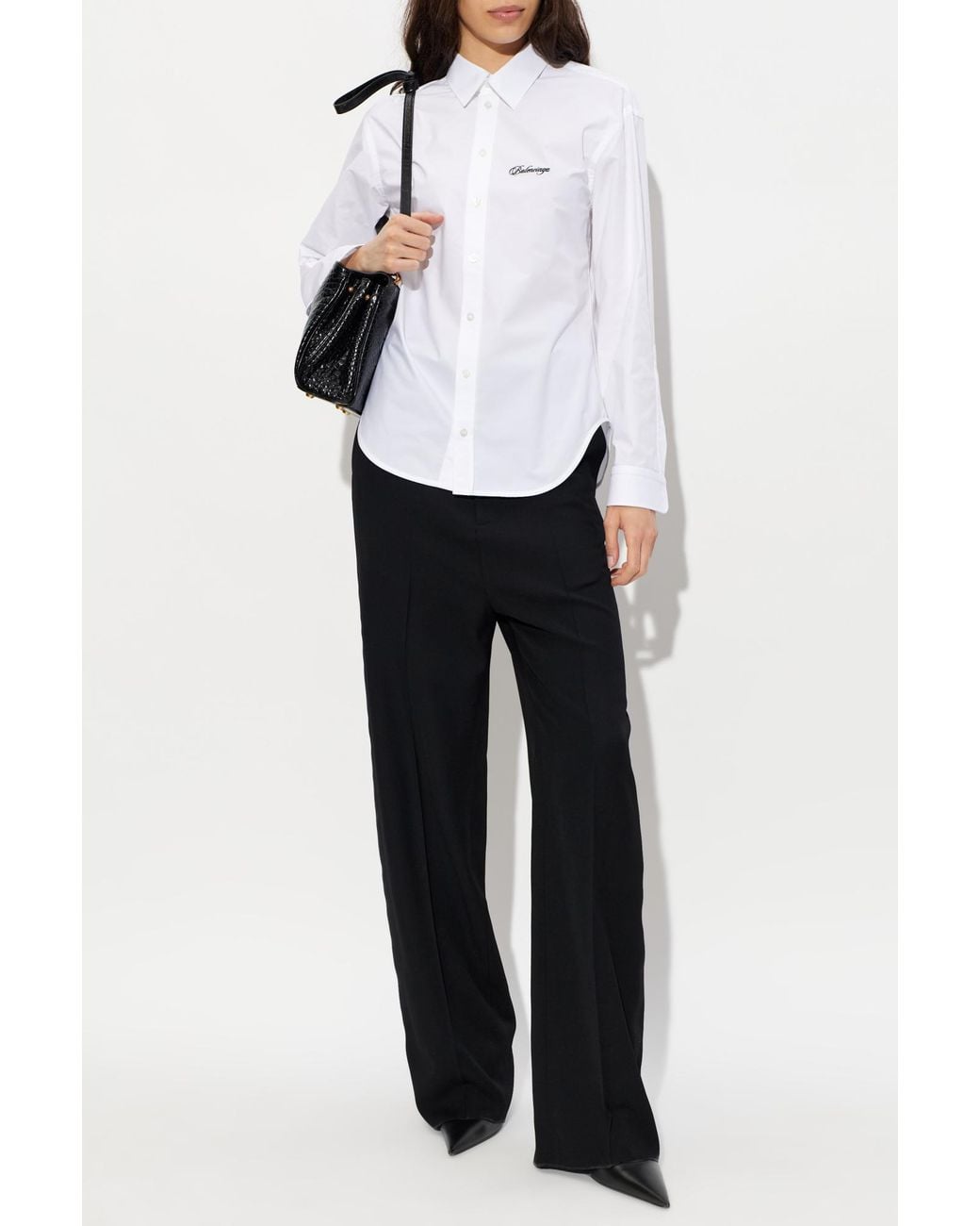 Balenciaga Black Straight-Leg Wool Trousers