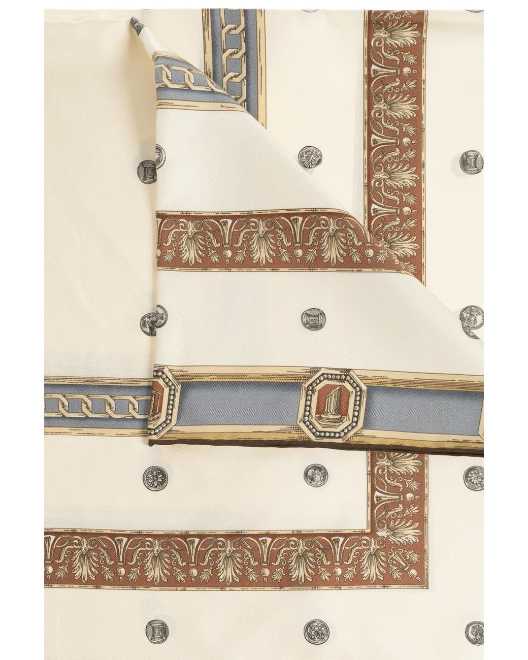 Versace Natural Silk Scarf With "The Ringmaster" Print