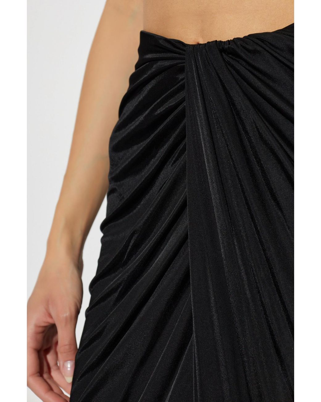 Balmain Black Long Skirt With Draping