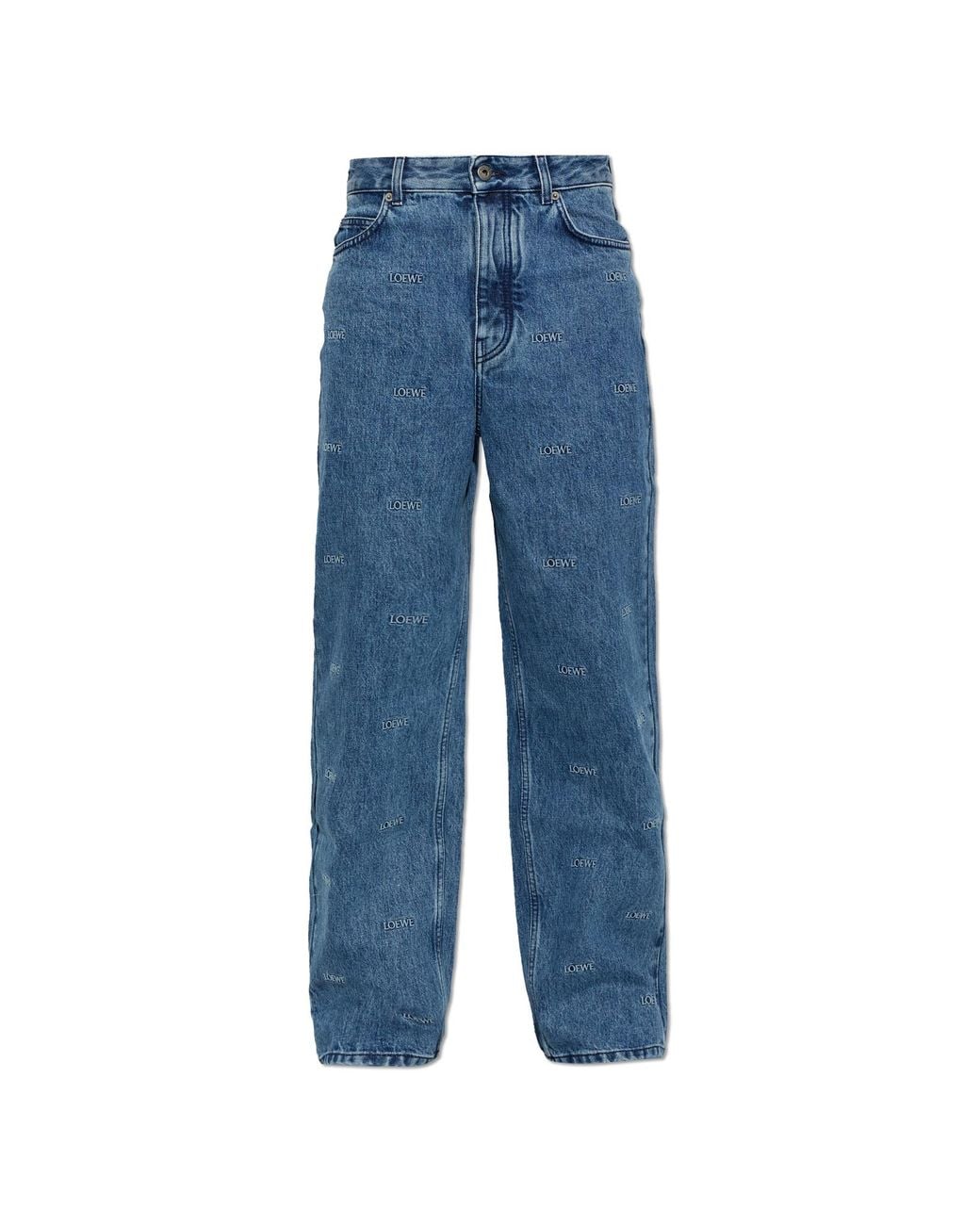 Loewe Blue Embroidered Logo Jeans for men