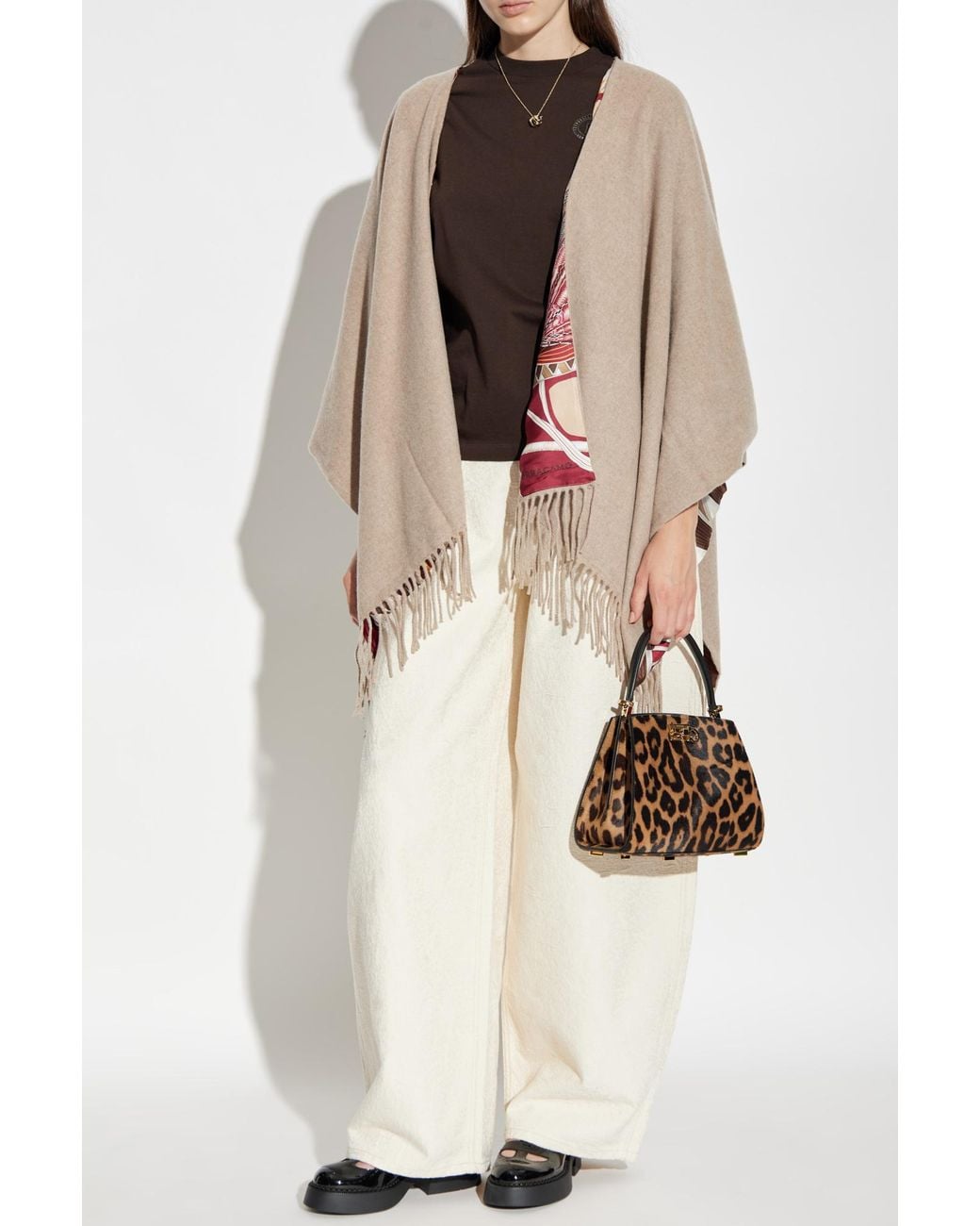 Ferragamo Brown T-Shirt With Decorative Trim
