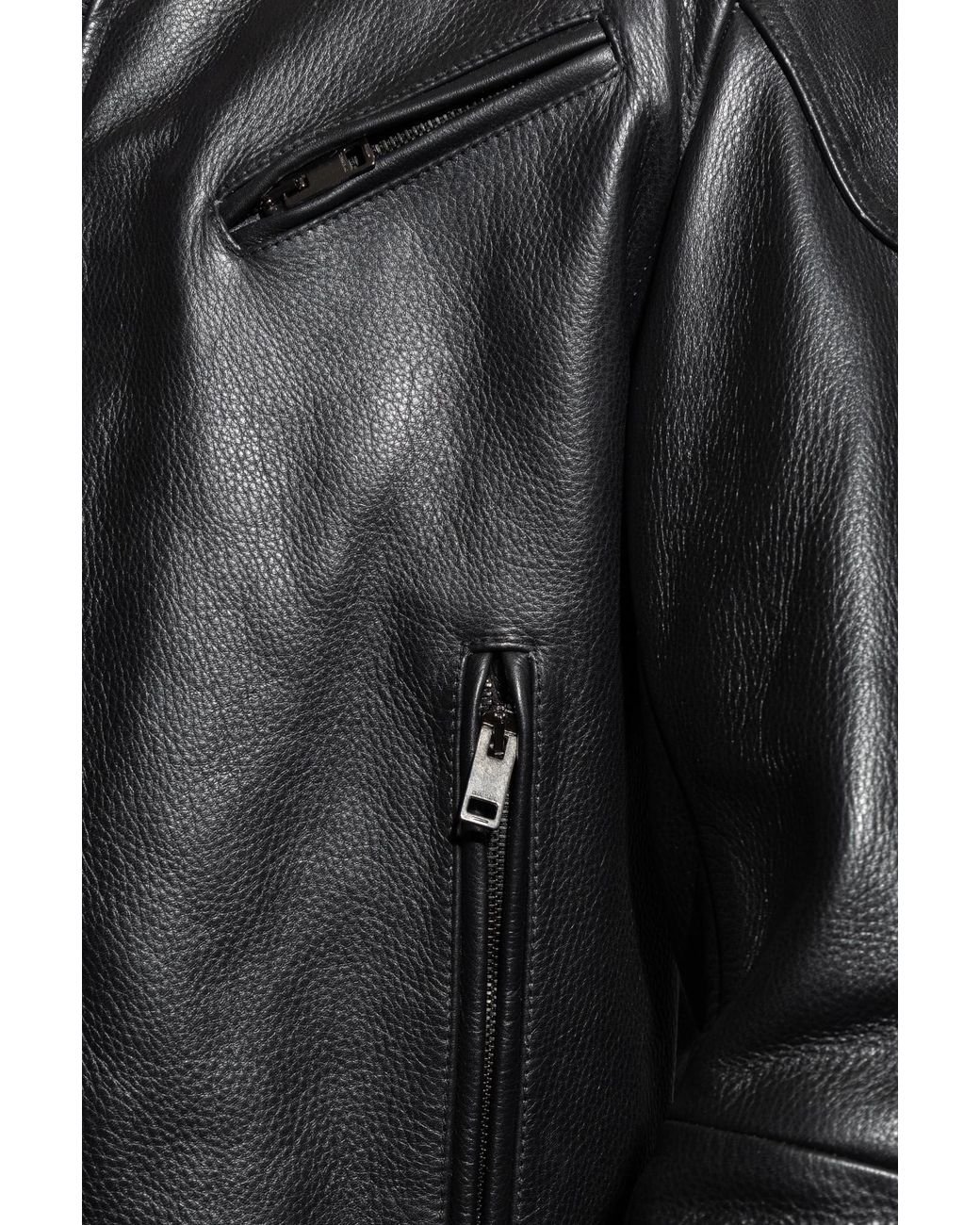 DIESEL 'L-Hein' Leather Jacket in Black for Men | Lyst