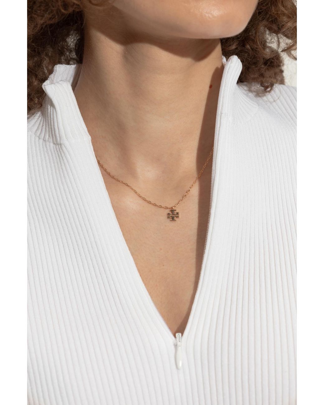 Tory Burch Metallic Brass Necklace