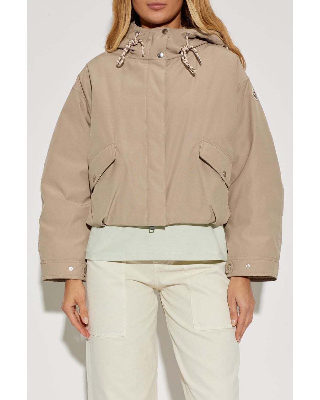 Moncler Natural Puffer Jacket With Hood 'Eucalyptus'