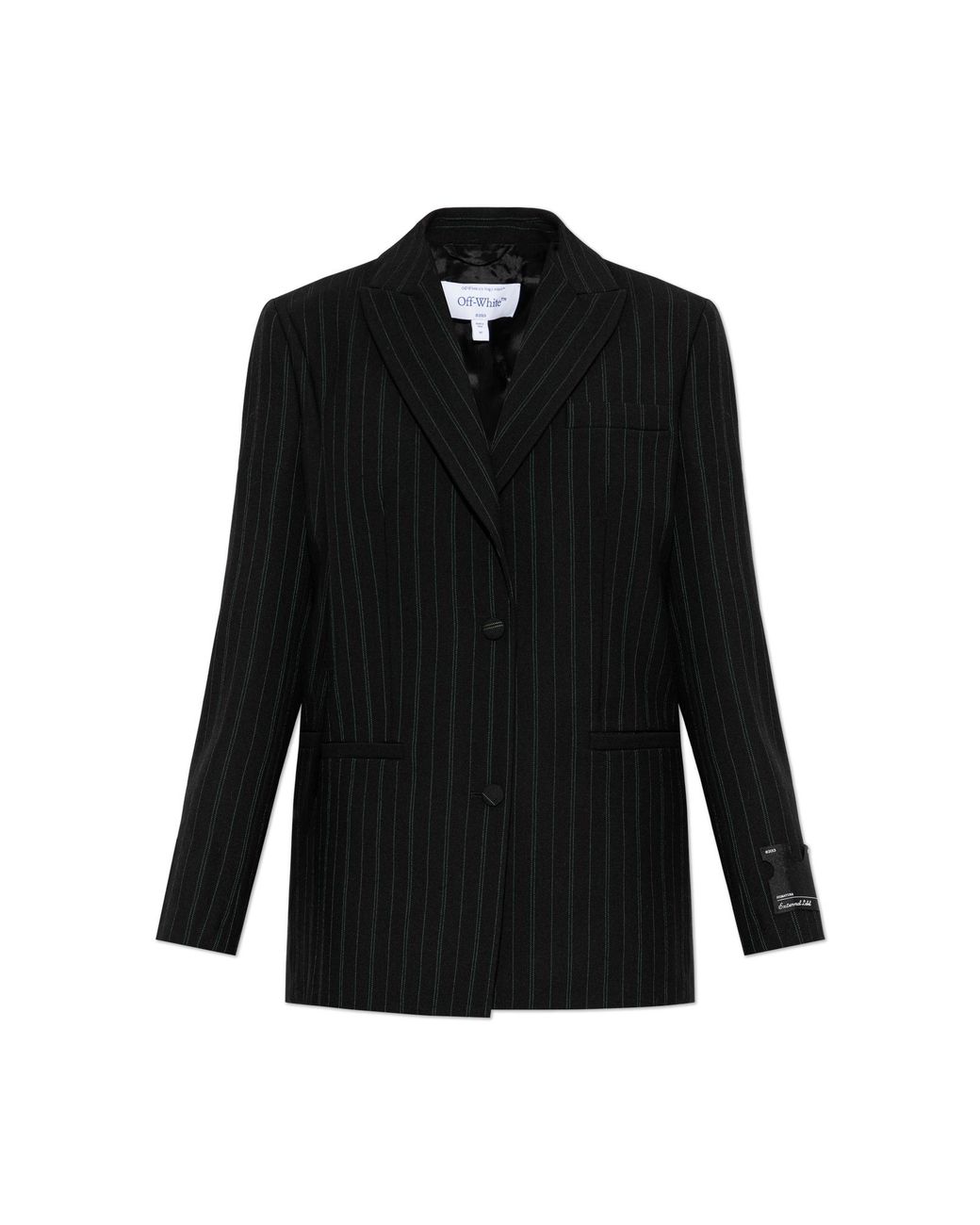 Off-White c/o Virgil Abloh Black Wool Blazer With Closed Lapels