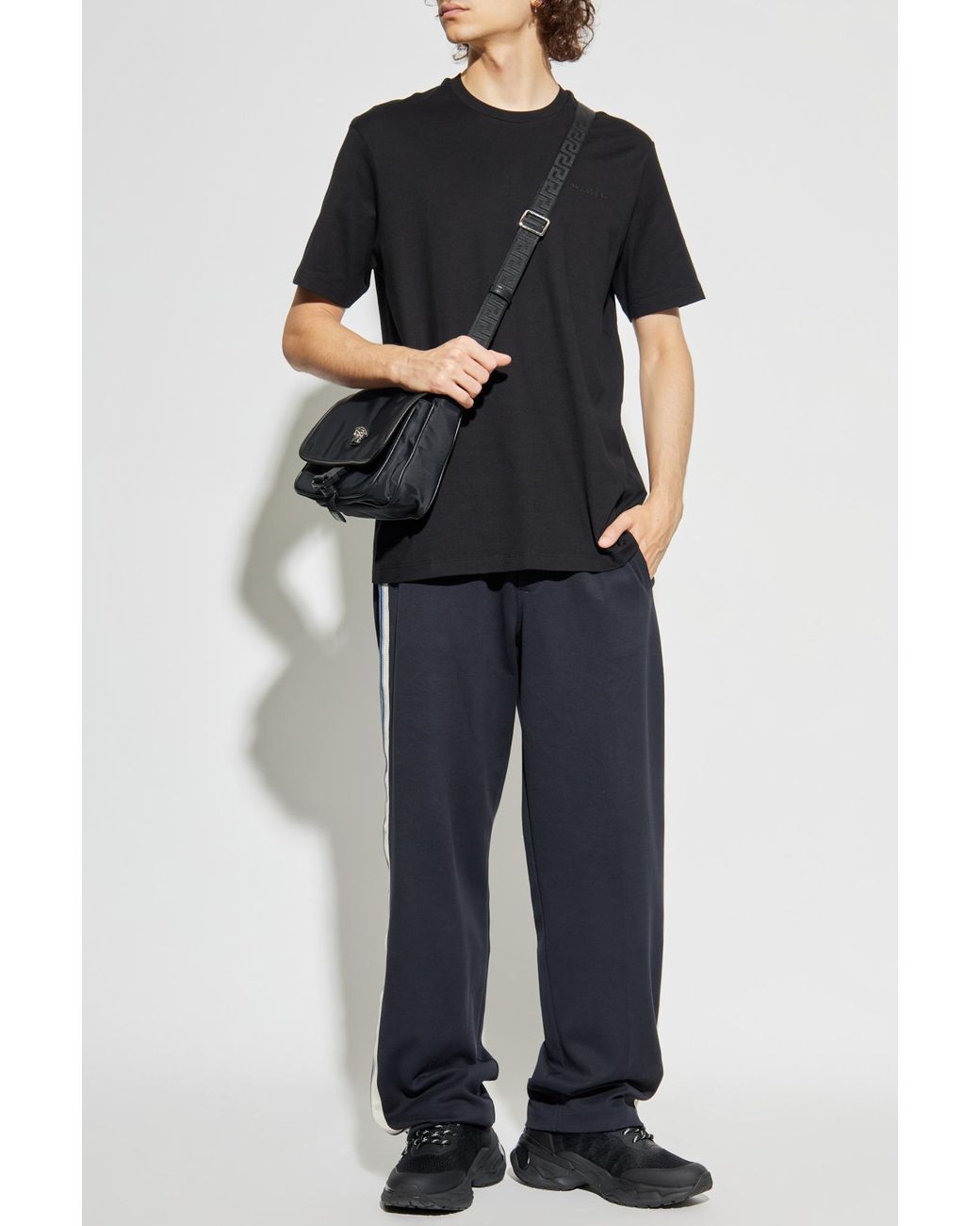 Paul & Shark Black T-Shirt With Embroidered Logo for men