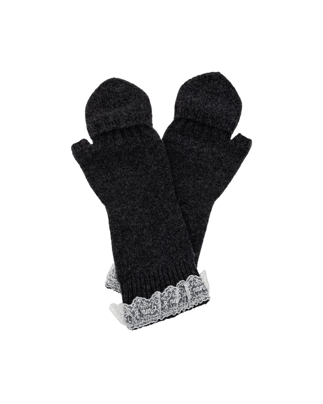 Ganni Black Wool Gloves