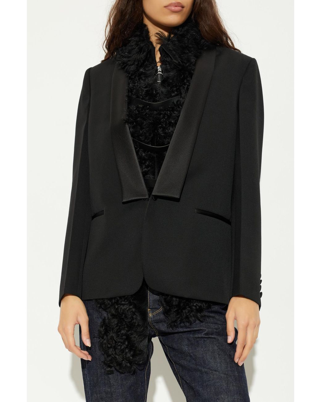 Fendi Black Wool Blazer With Pockets