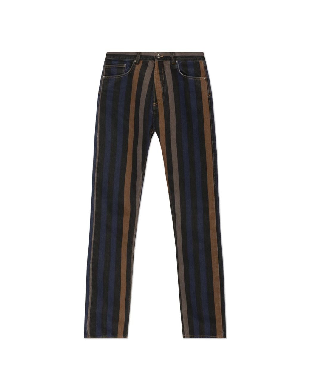 Versace Black Jeans With Striped Pattern for men