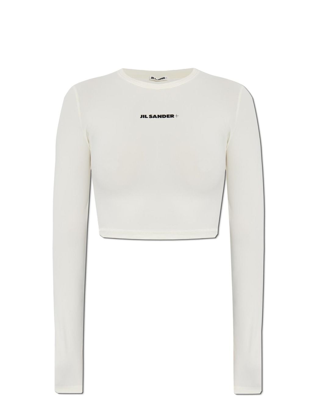 Jil Sander White Swim Top With Printed Logo