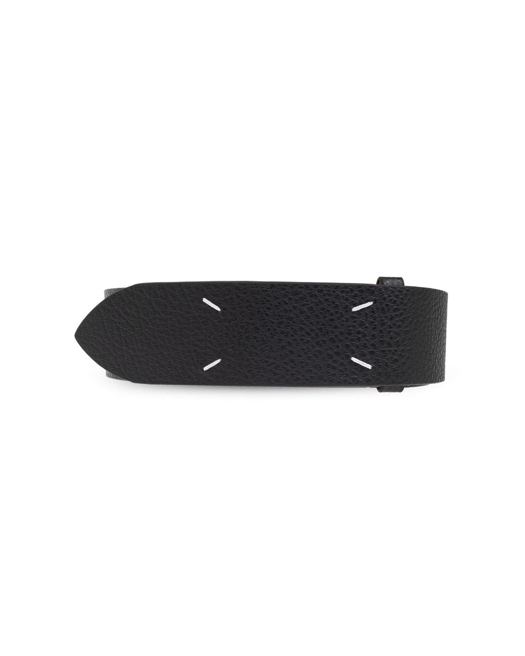 Maison Margiela Black Leather Belt With Logo