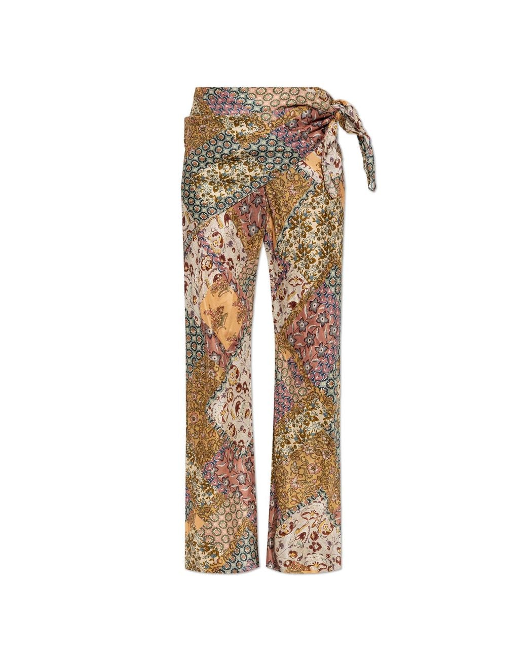 Zimmermann Multicolor Silk Trousers With Decorative Scarf