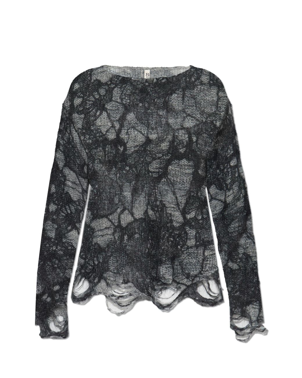 R13 Gray Sweater With A Vintage Effect