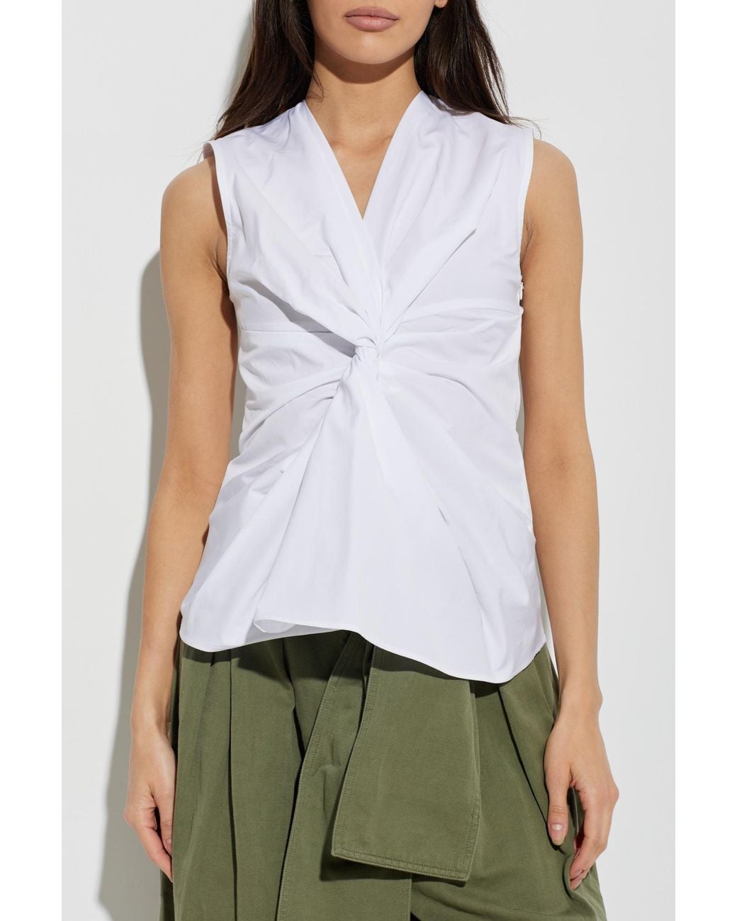 Balmain White Draped Top