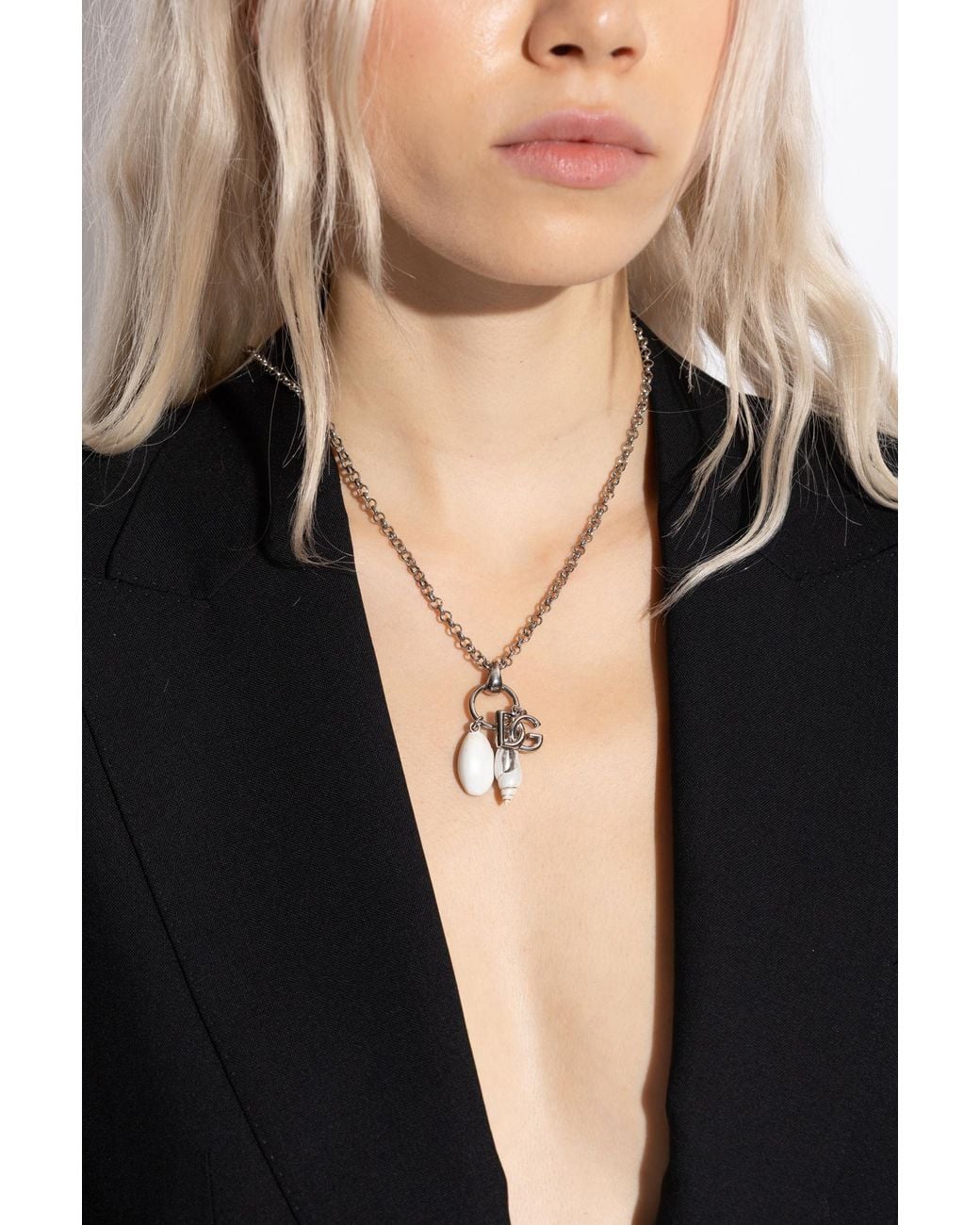Dolce & Gabbana Metallic Necklace With Pendants