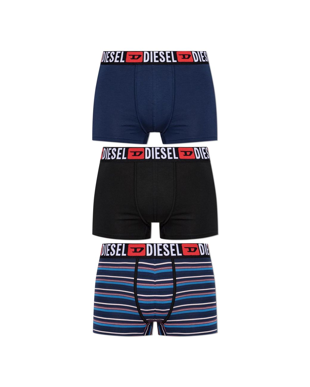DIESEL Blue Three-Pack Of Boxer Briefs 'Umbx-Damienthreepack' for men